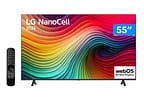 Smart TV 55" 4K UHD LCD LED NanoCel LG 55NANO80TSA AI Processor Wi-Fi e Bluetooth 3 HDMI 2 USB