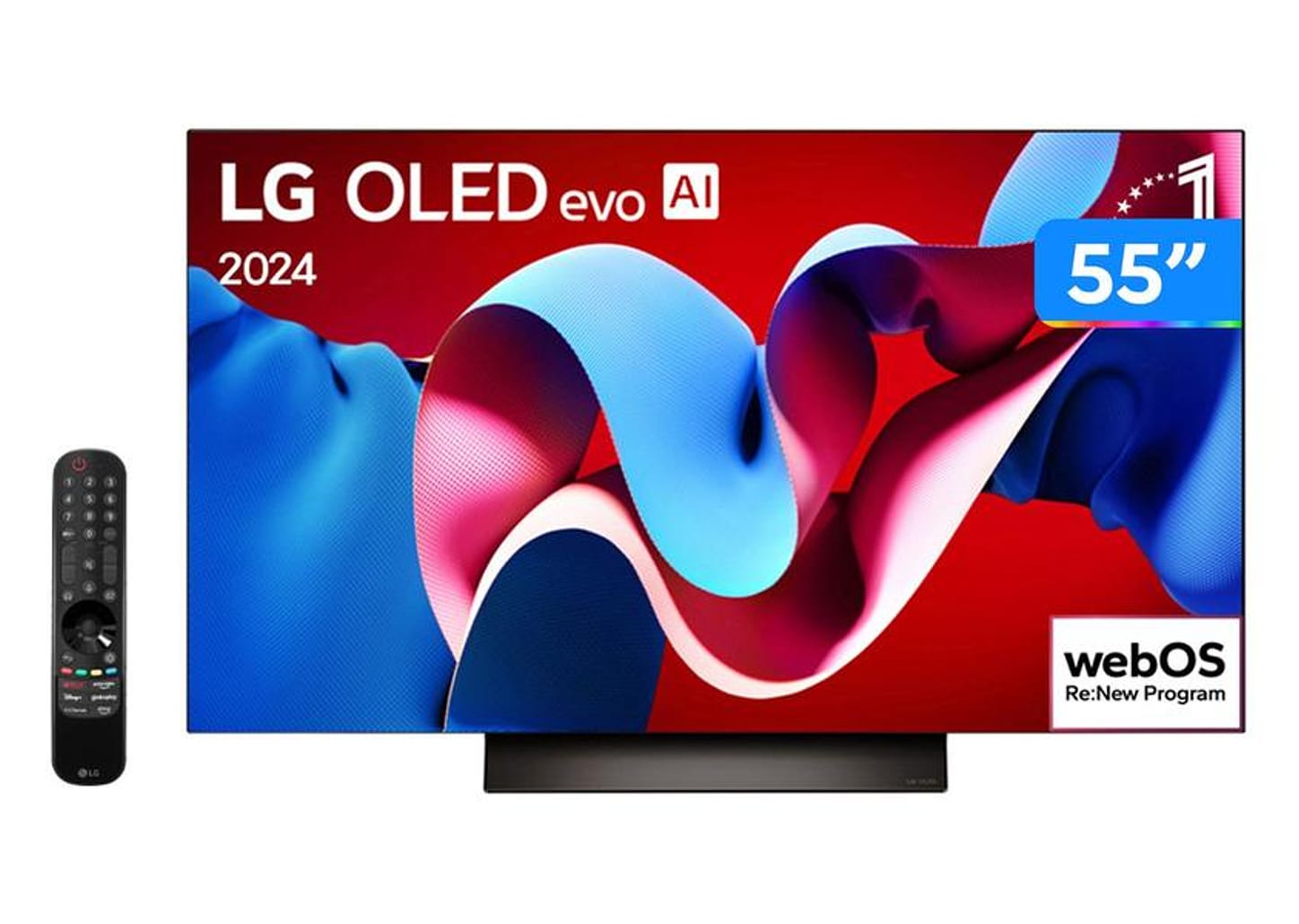 Smart TV 55" 4K UHD OLED LG OLED55C4PSA 120Hz AI Processor Wi-Fi e Bluetooth 4 HDMI 3 USB