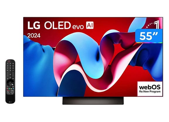 Smart TV 55" 4K UHD OLED LG OLED55C4PSA 120Hz AI Processor Wi-Fi e Bluetooth 4 HDMI 3 USB