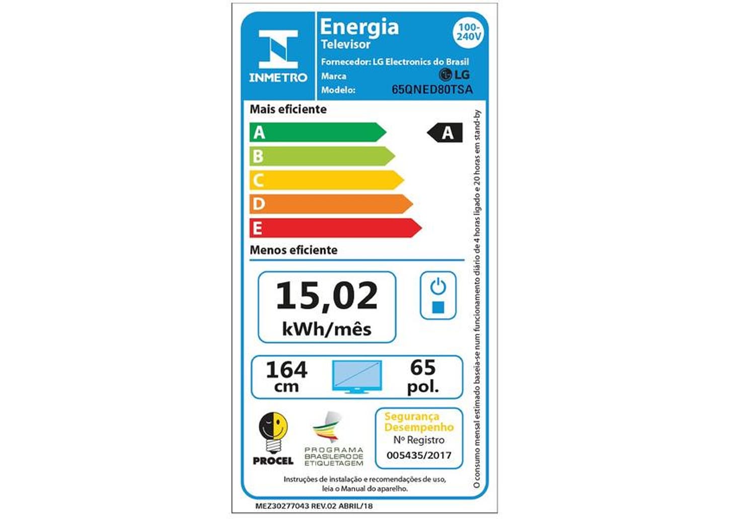 Smart TV 65" 4K UHD QNED LG Quantum Dot NanoCell 65QNED80TSA AI Processor Wi-Fi e Bluetooth 3 HDMI 2 USB