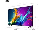 Smart TV 65" 4K UHD QNED LG Quantum Dot NanoCell 65QNED80TSA AI Processor Wi-Fi e Bluetooth 3 HDMI 2 USB