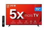 Smart TV 75" 4K UHD LCD LG 75UT8050PSAZ AI Processor Wi-Fi e Bluetooth 3 HDMI 2 USB
