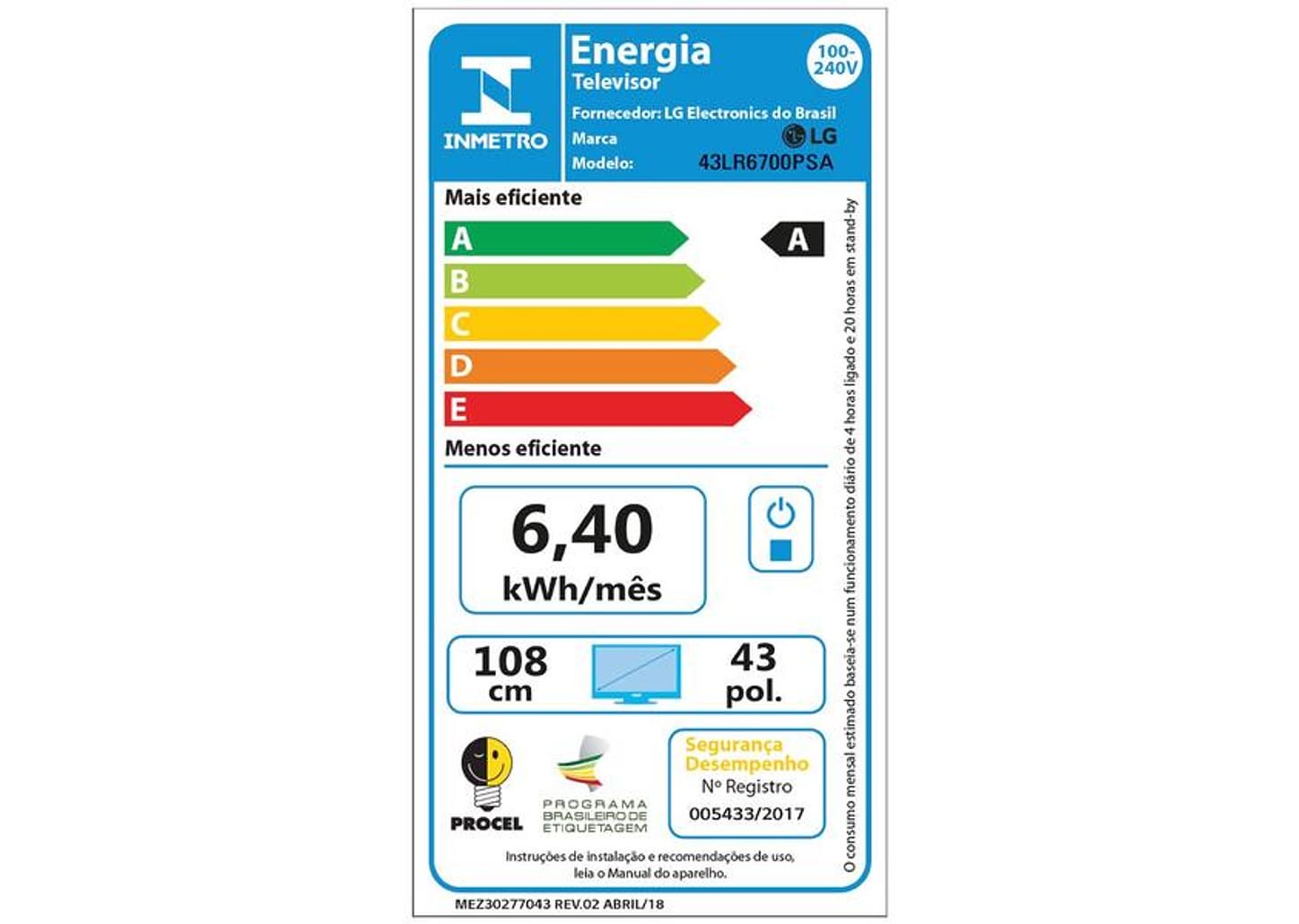 Smart TV 43" Full HD LCD LG 43LR6700PSA AI Processor Wi-Fi e Bluetooth 2 HDMI 1 USB