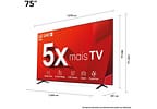 Smart TV 75" 4K UHD LCD LG 75UT8050PSAZ AI Processor Wi-Fi e Bluetooth 3 HDMI 2 USB