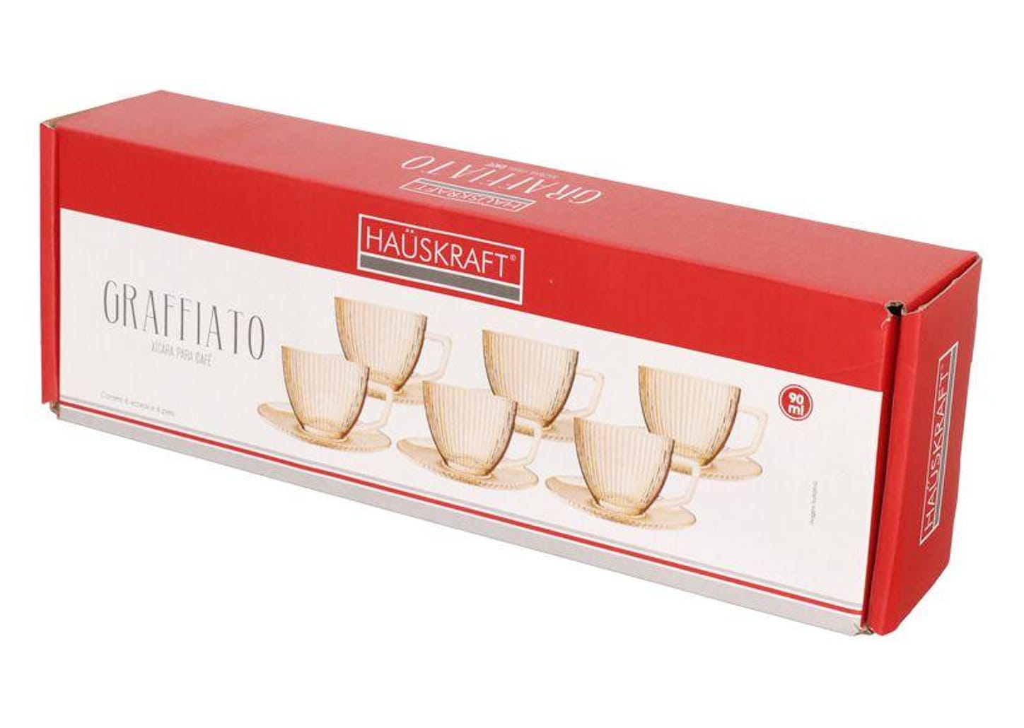 Jogo de Xícaras de Café 90ml Hauskraft Graffiato 6 Peças