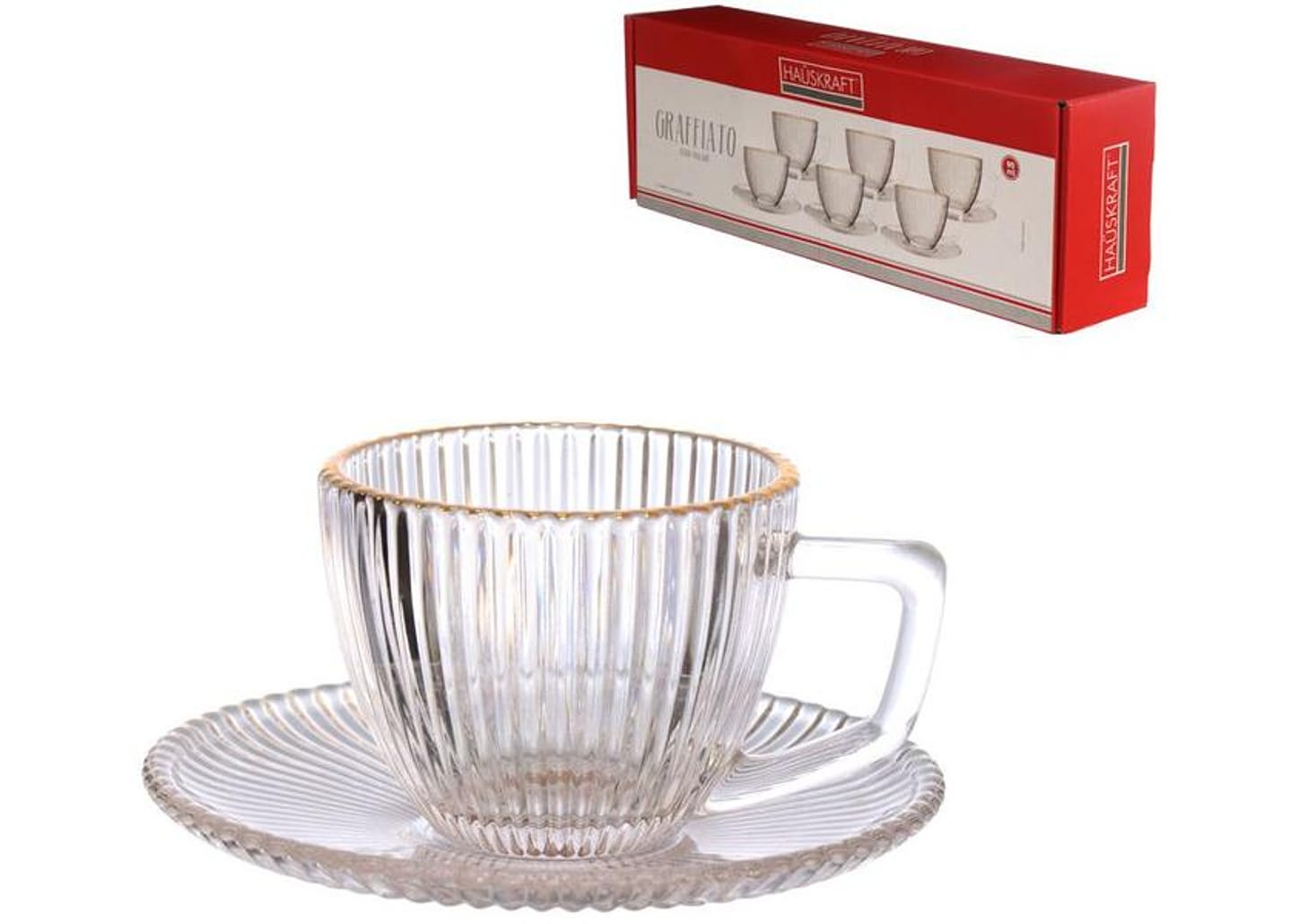 Jogo de Xícaras de Café 90ml Hauskraft Graffiato 6 Peças