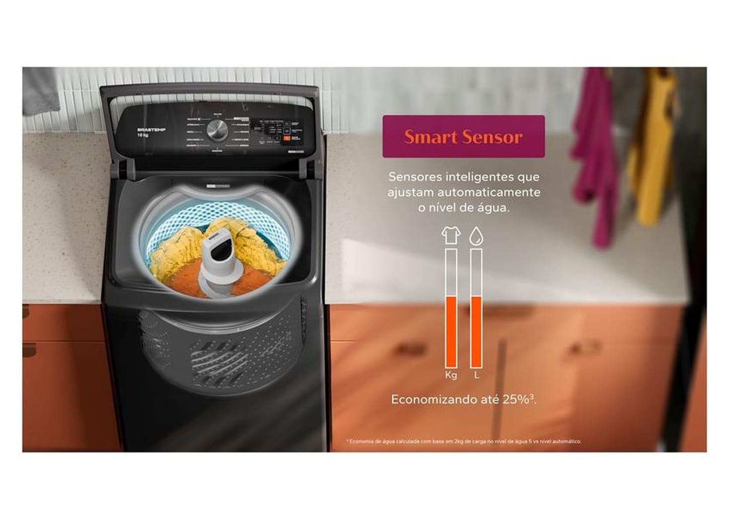 Lavadora de Roupas Automática Brastemp 16kg - Cesto Inox 12 Programas de Lavagem BWY16A9