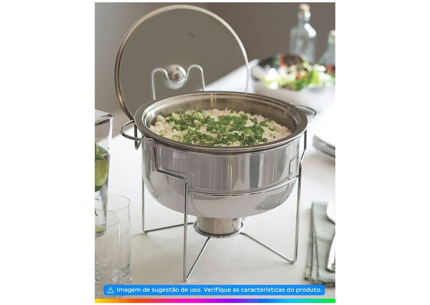 Rechaud Inox 7L Tramontina 61042200 4 Peças