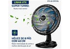 Ventilador de Mesa Mondial Super Turbo VTX-40-Crystal 40cm 8 Pás 3 Velocidades Preto