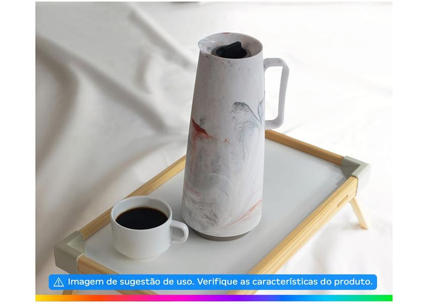 Bule de Chá e Café Térmico de Plástico Creme 1L Tramontina Exata