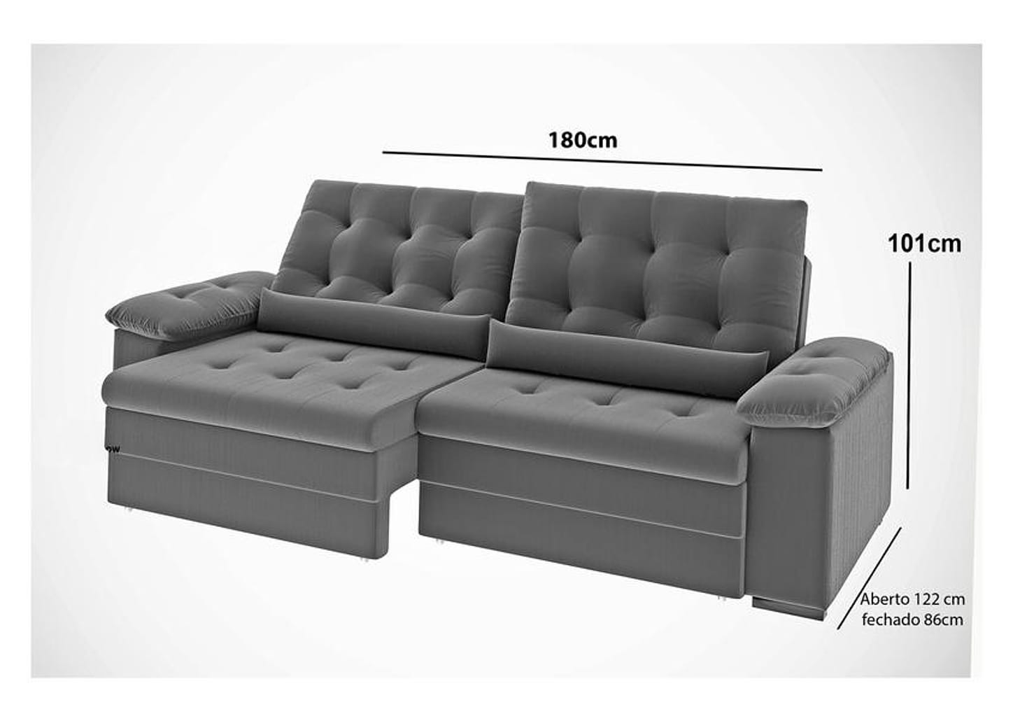 Sofá 2 Lugares Retrátil Reclinável Suede Phormatta Colômbia - SMP