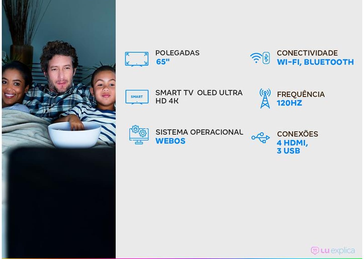 Smart TV 4K OLED IPS 65” LG OLED65CXPSA - Wi-Fi Bluetooth HDR Inteligência Artificial 4 HDMI