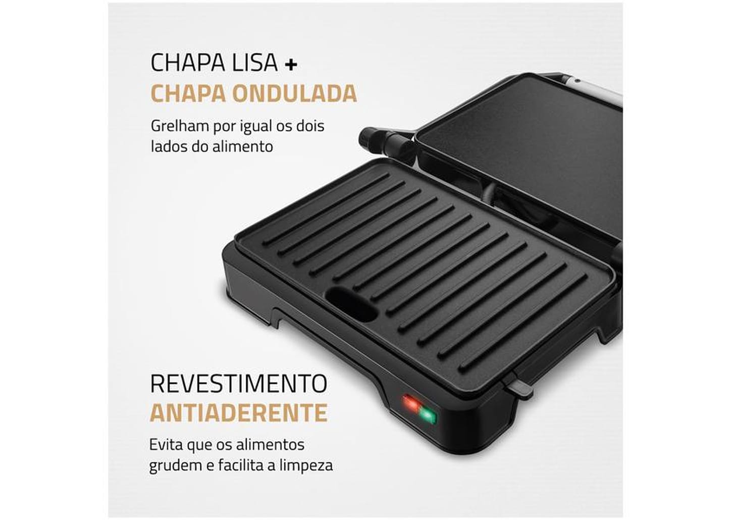 Grill Mondial PG-01-180 Master Press Duo 3 em 1 Retangular com Chapa 1000W