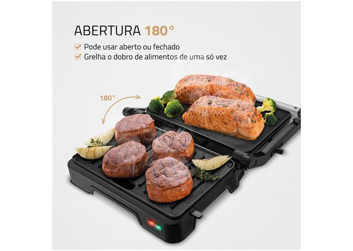 Grill Mondial PG-01-180 Master Press Duo 3 em 1 Retangular com Chapa 1000W