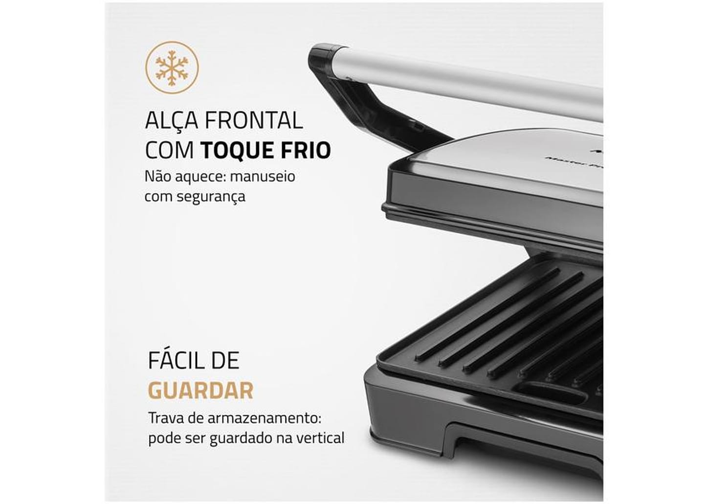 Grill Mondial PG-01-180 Master Press Duo 3 em 1 Retangular com Chapa 1000W