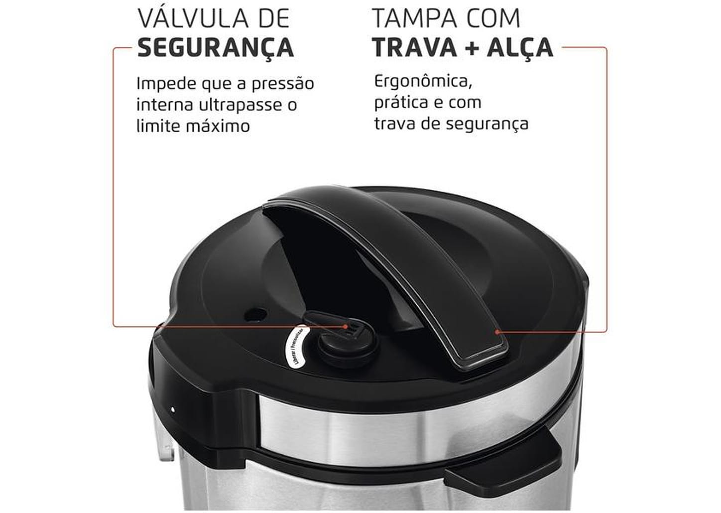 Panela de Pressão Elétrica 5L Mondial Pratic Cook PE-48-5L-I