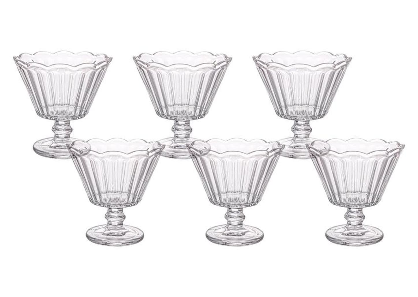 Jogo de Taças de Vidro para Sobremesa Transparente 150ml 6 Peças Haus Concept Lótus