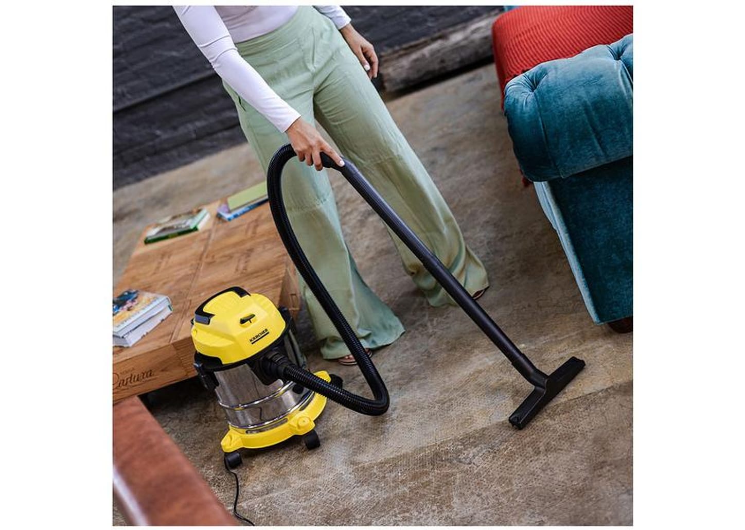 Aspirador de Pó e Água 3 em 1 Kärcher com Filtro HEPA 1700W WDL 1S Amarelo