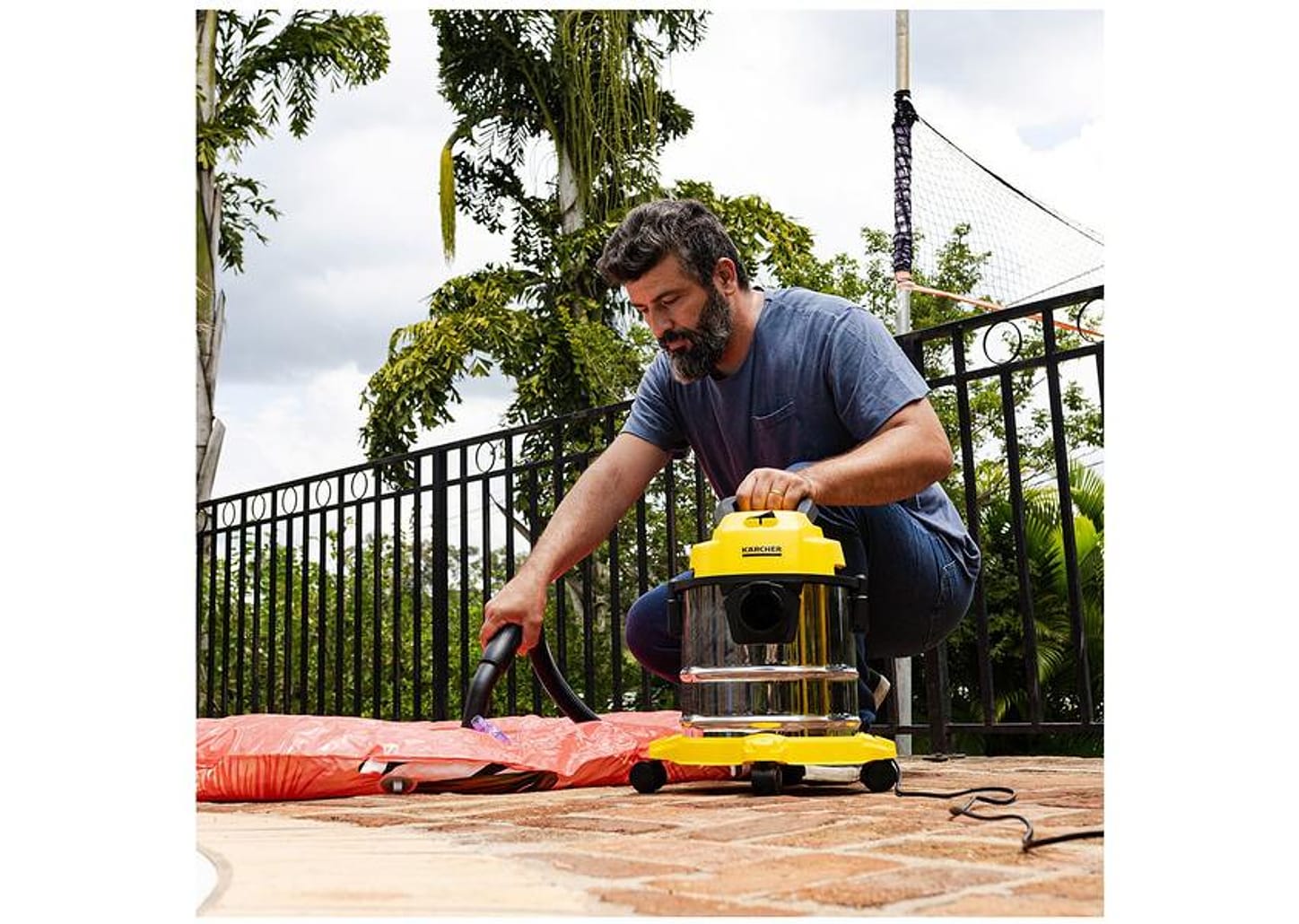 Aspirador de Pó e Água 3 em 1 Kärcher com Filtro HEPA 1700W WDL 1S Amarelo