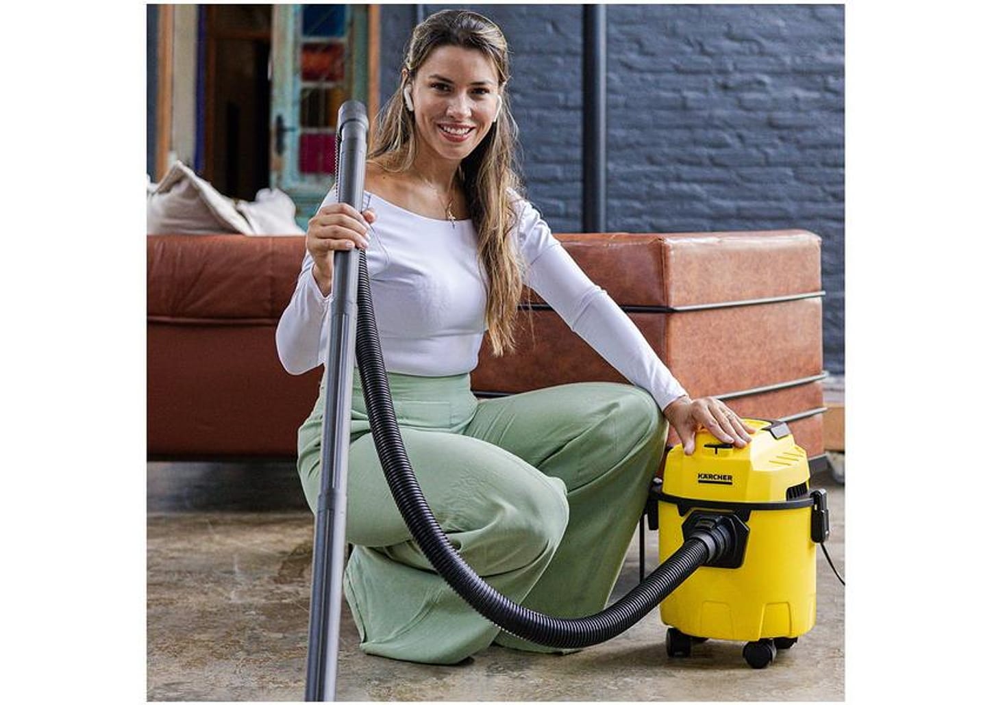 Aspirador de Pó e Água 3 em 1 Kärcher 1500W WDL 1 Amarelo