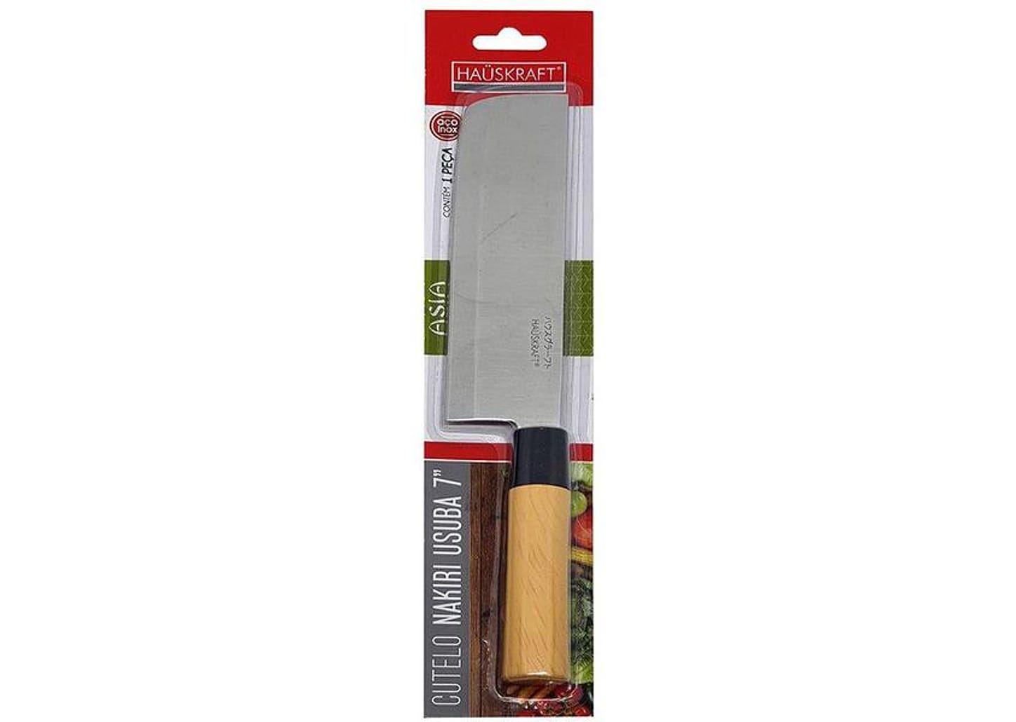 Cutelo Japonês Inox 7” Hauskraft - Asia Nakiri Usuba