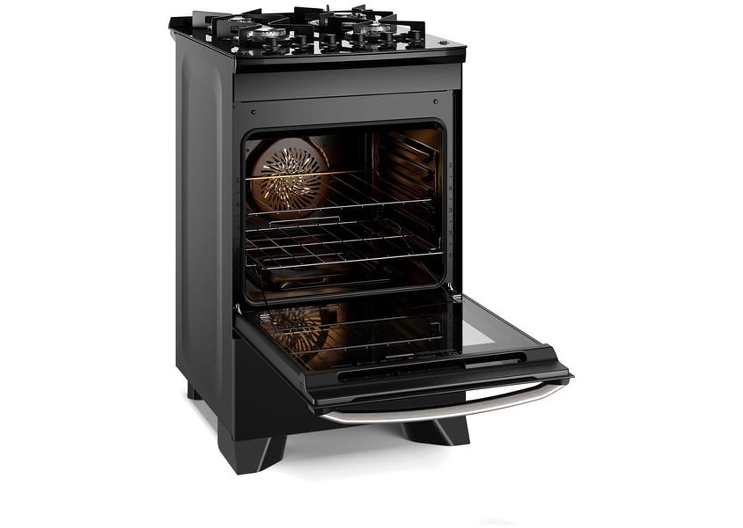 Fogão 4 Bocas de Piso Electrolux Mesa de Vidro - Preto com Grill Acendimento Automático FE4CP