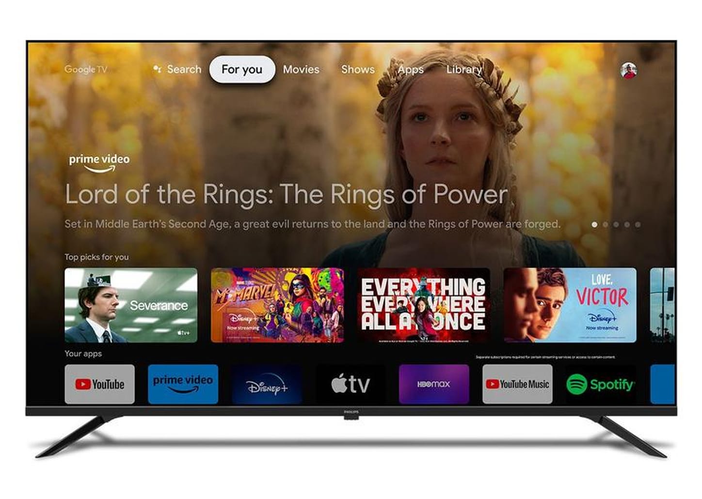 Smart TV 58" 4K UHD D-LED Philips Série 7019 58PUG7019/78 Wi-Fi Bluetooth Google Assistente 3 HDMI 2 USB