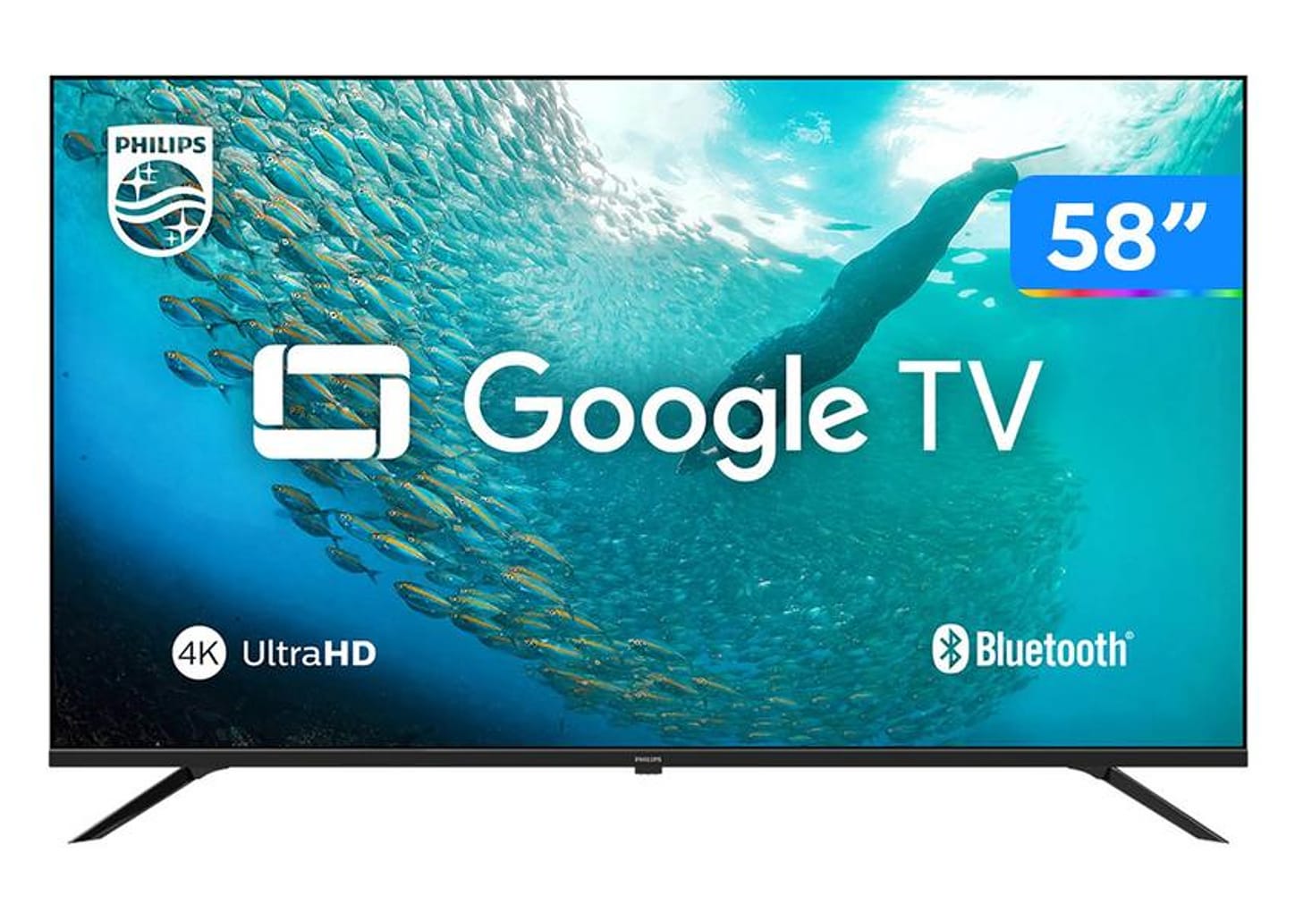 Smart TV 58" 4K UHD D-LED Philips Série 7019 58PUG7019/78 Wi-Fi Bluetooth Google Assistente 3 HDMI 2 USB