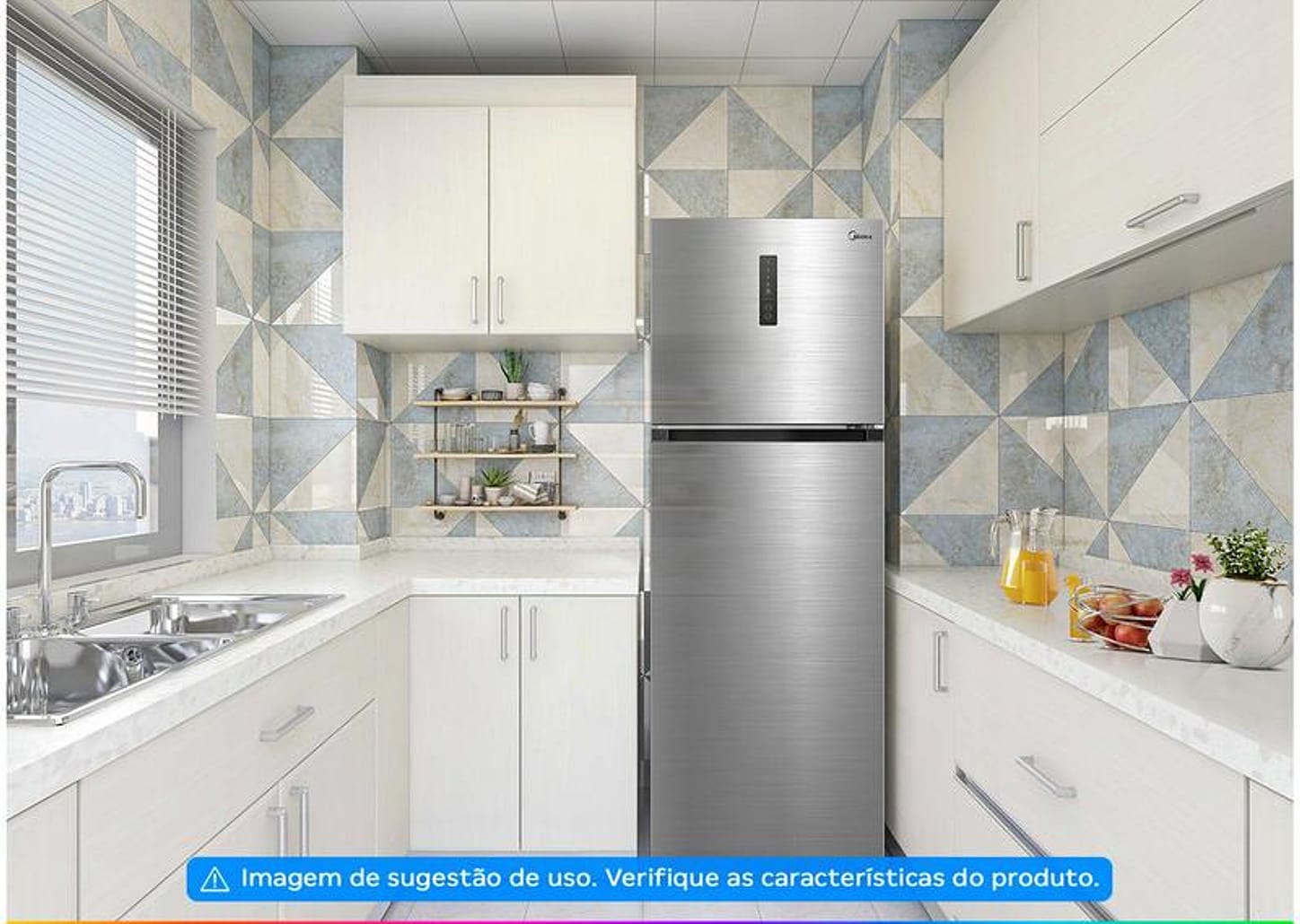 Geladeira/Refrigerador Midea Frost Free - Duplex 347L SmartSensor MD-RT468MTA041