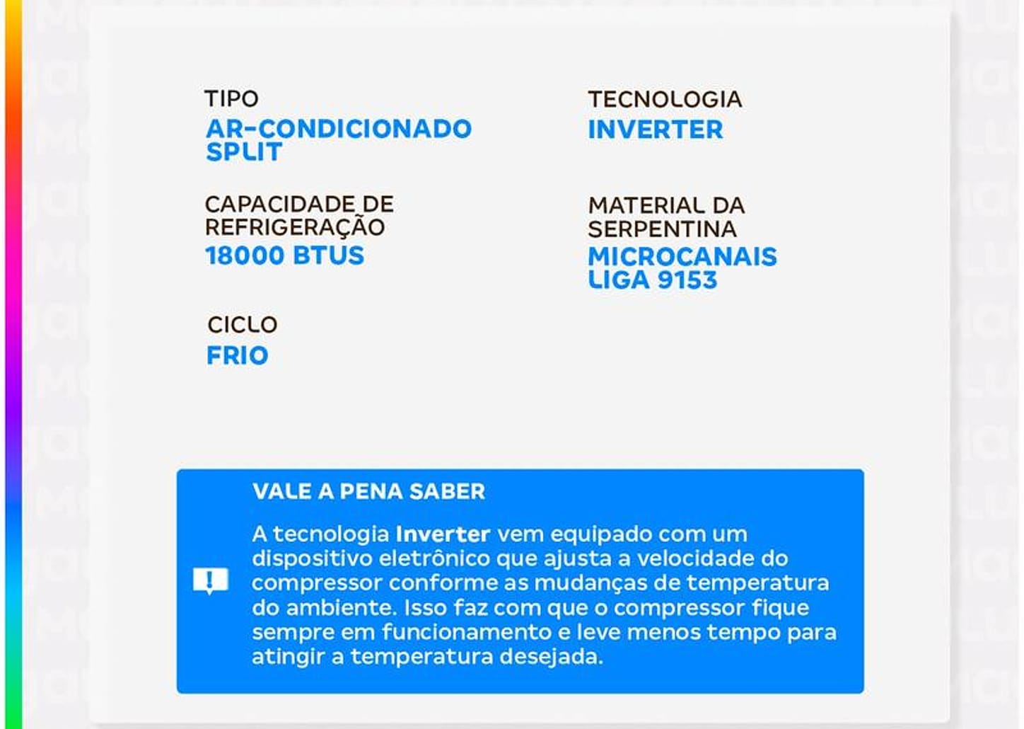 Ar-condicionado Split 18.000 BTUs Consul Inverter Frio CBL18CB