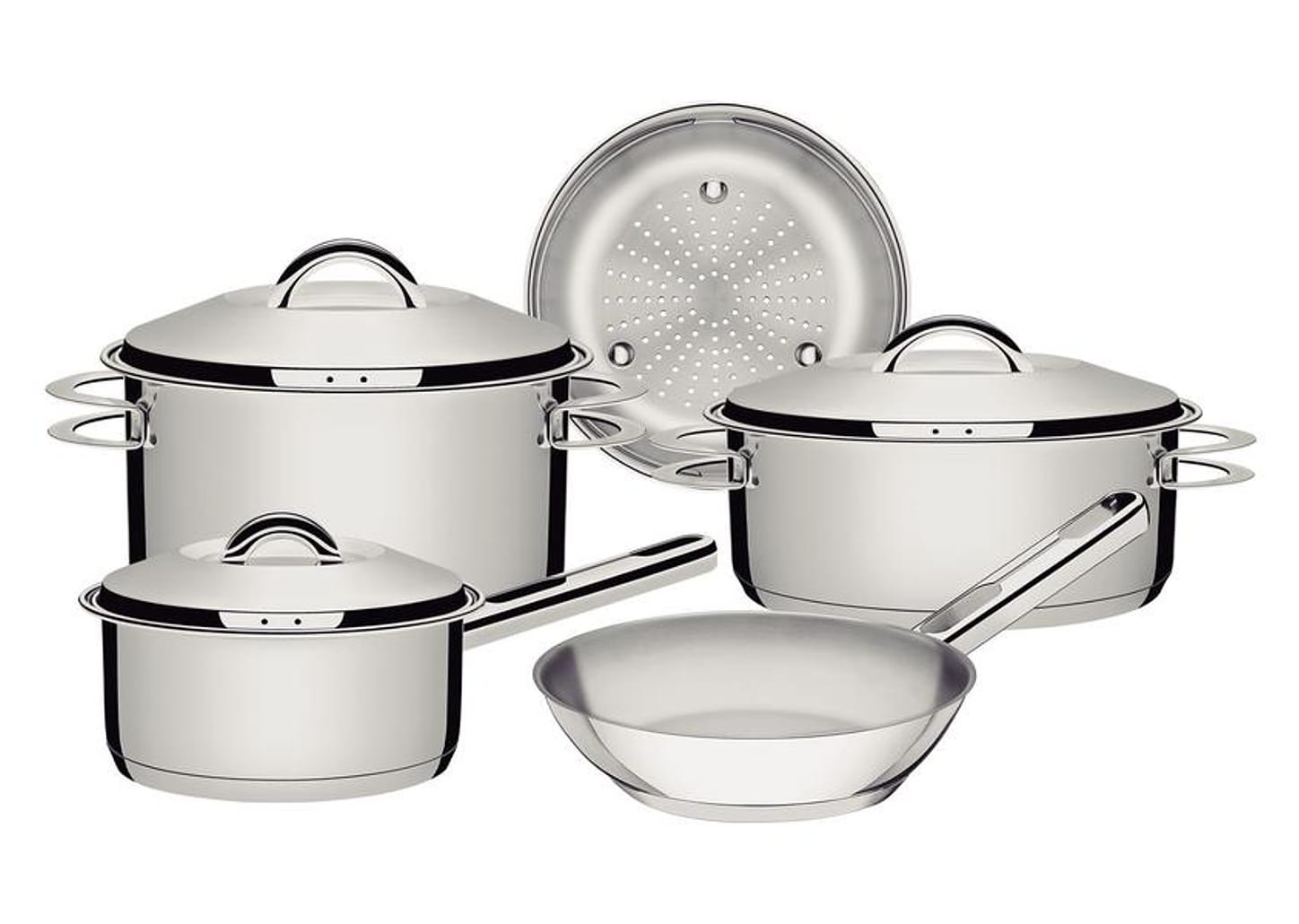 Jogo de Panelas Tramontina de Inox Prata 5 peças Solar