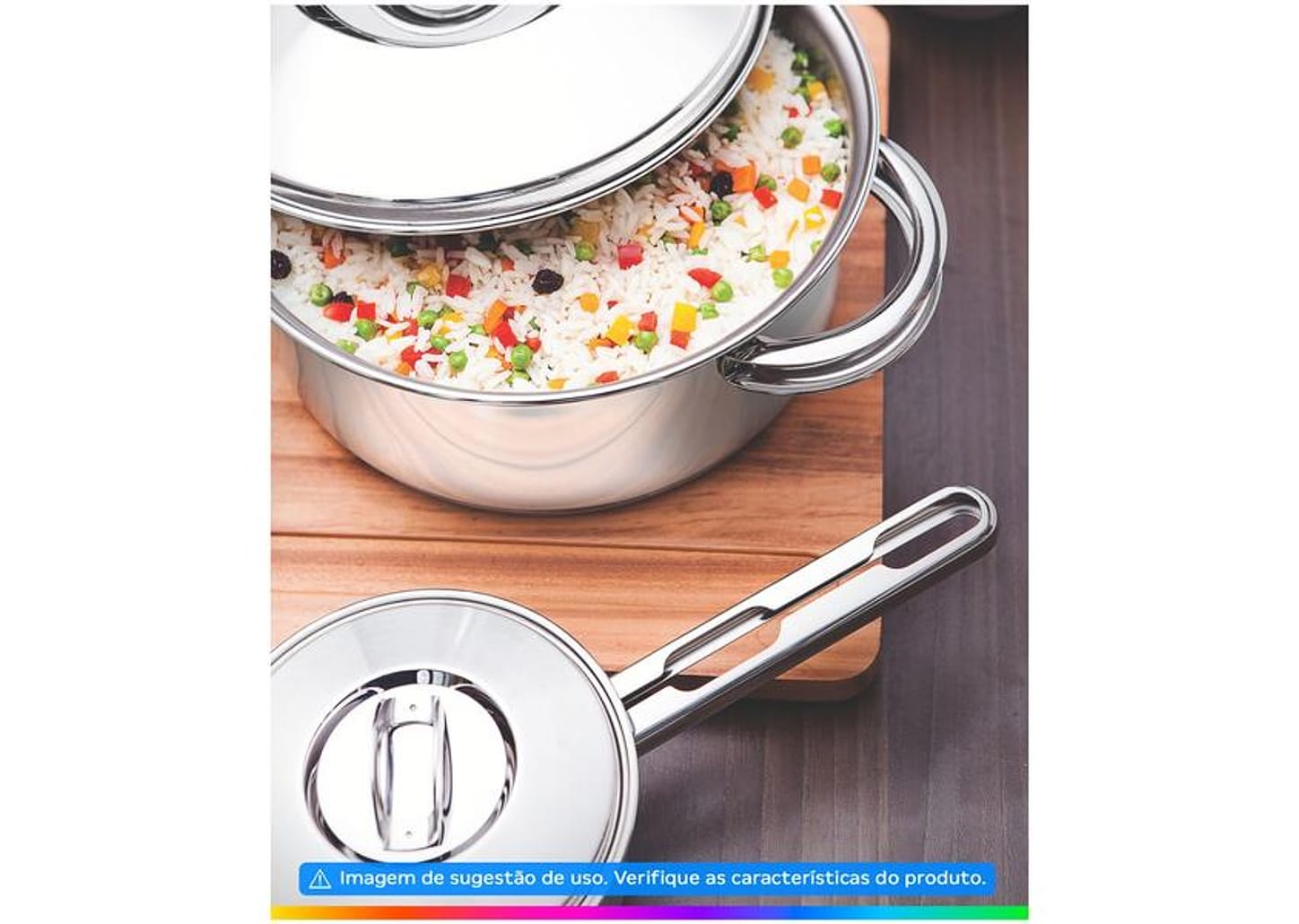 Jogo de Panelas Tramontina de Inox Prata 5 peças Solar