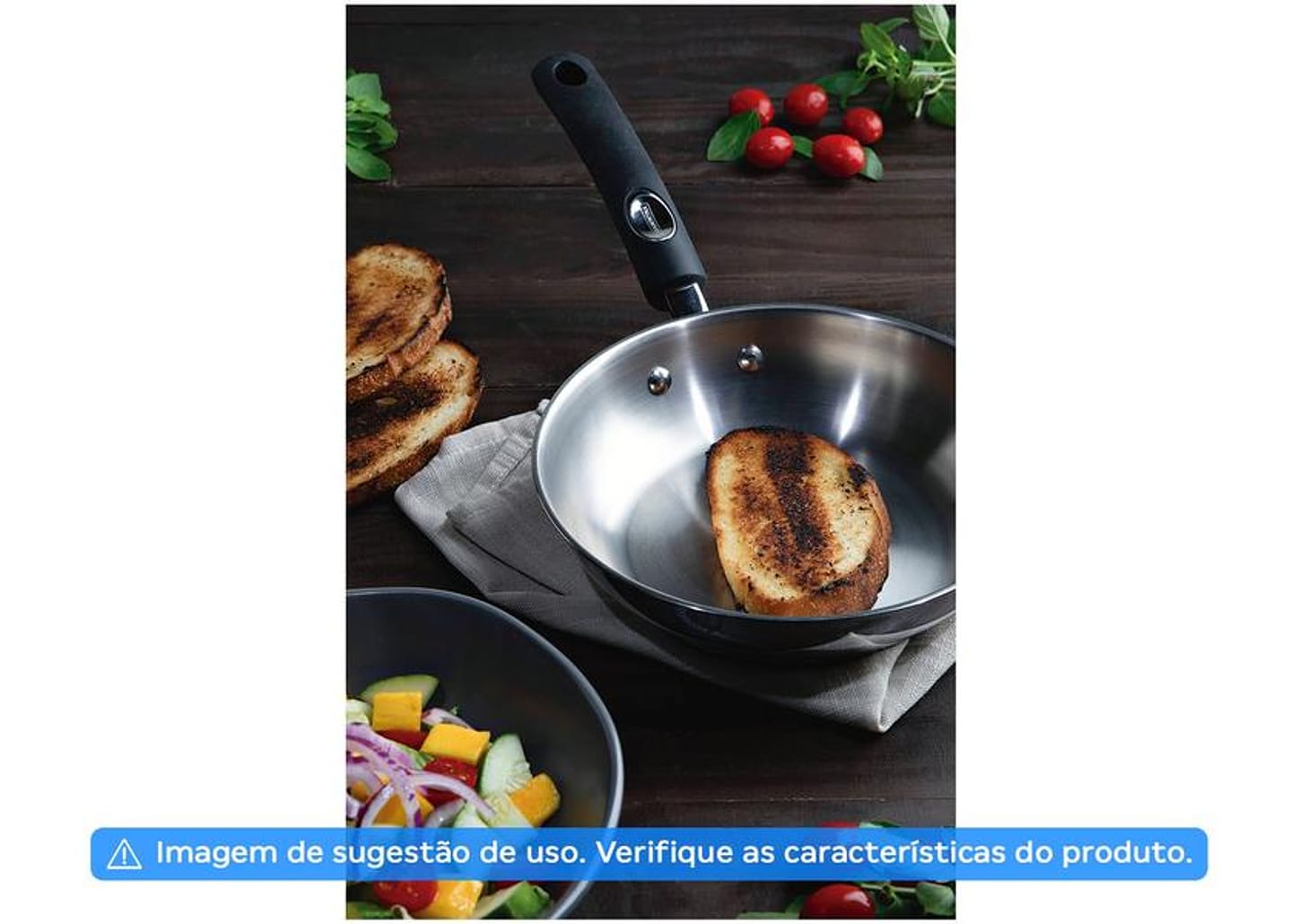 Frigideira Tramontina Inox Fundo Triplo Solar Silicone 62135240 24cm