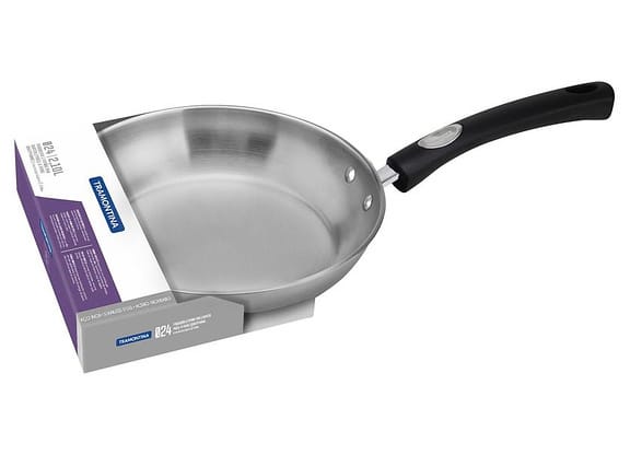 Frigideira Tramontina Inox Fundo Triplo Solar Silicone 62135240 24cm