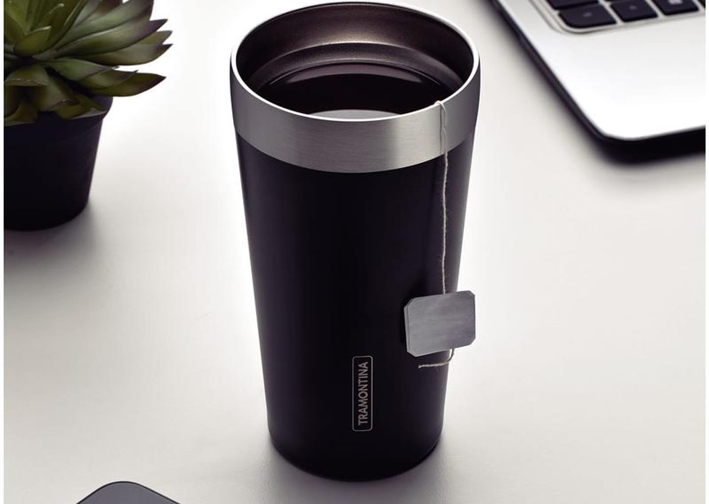 Copo Térmico Parede Dupla Tramontina Exata 61646400 Preto 420ml