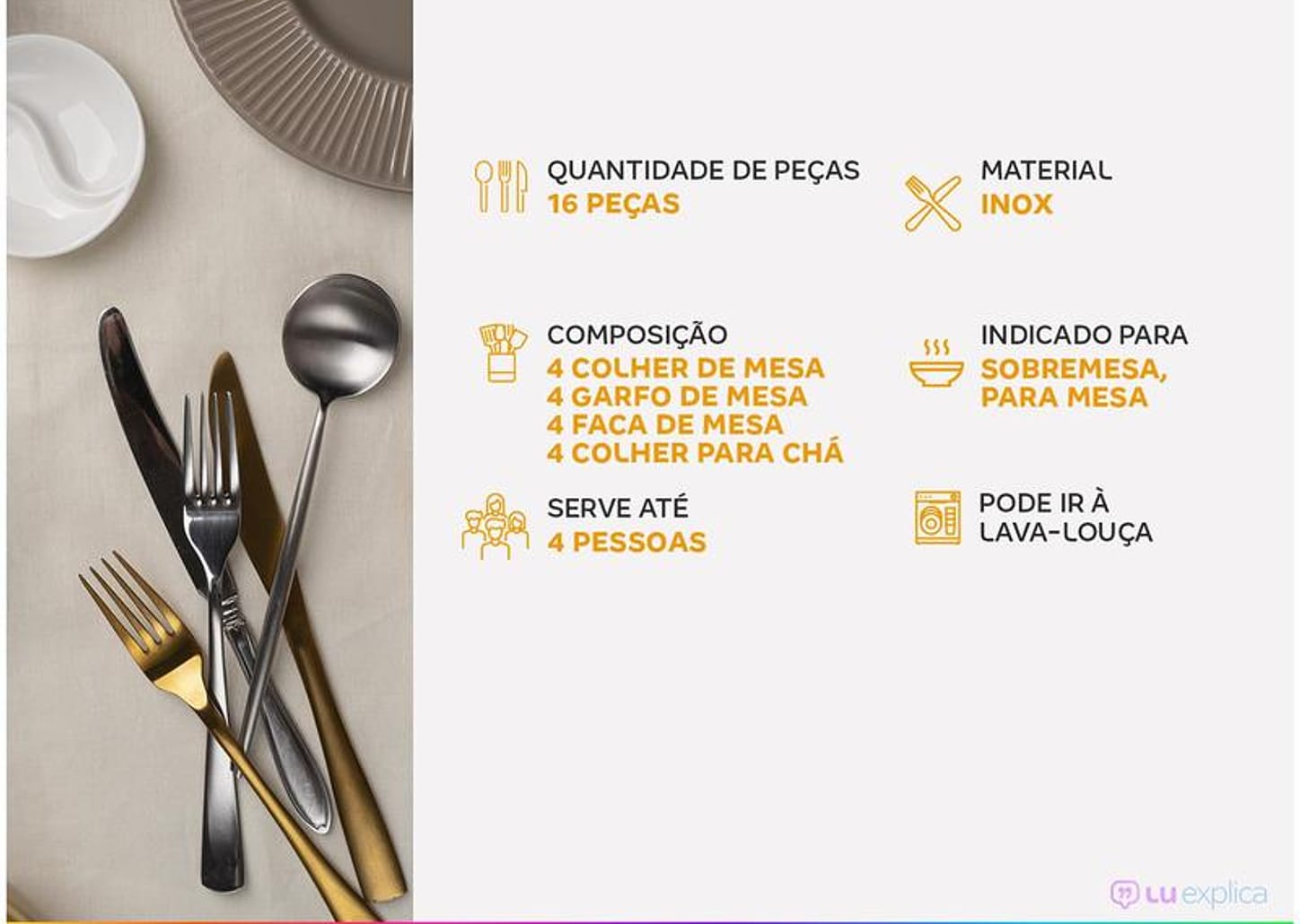 Faqueiro Tramontina Inox 16 Peças Maresias 66902650