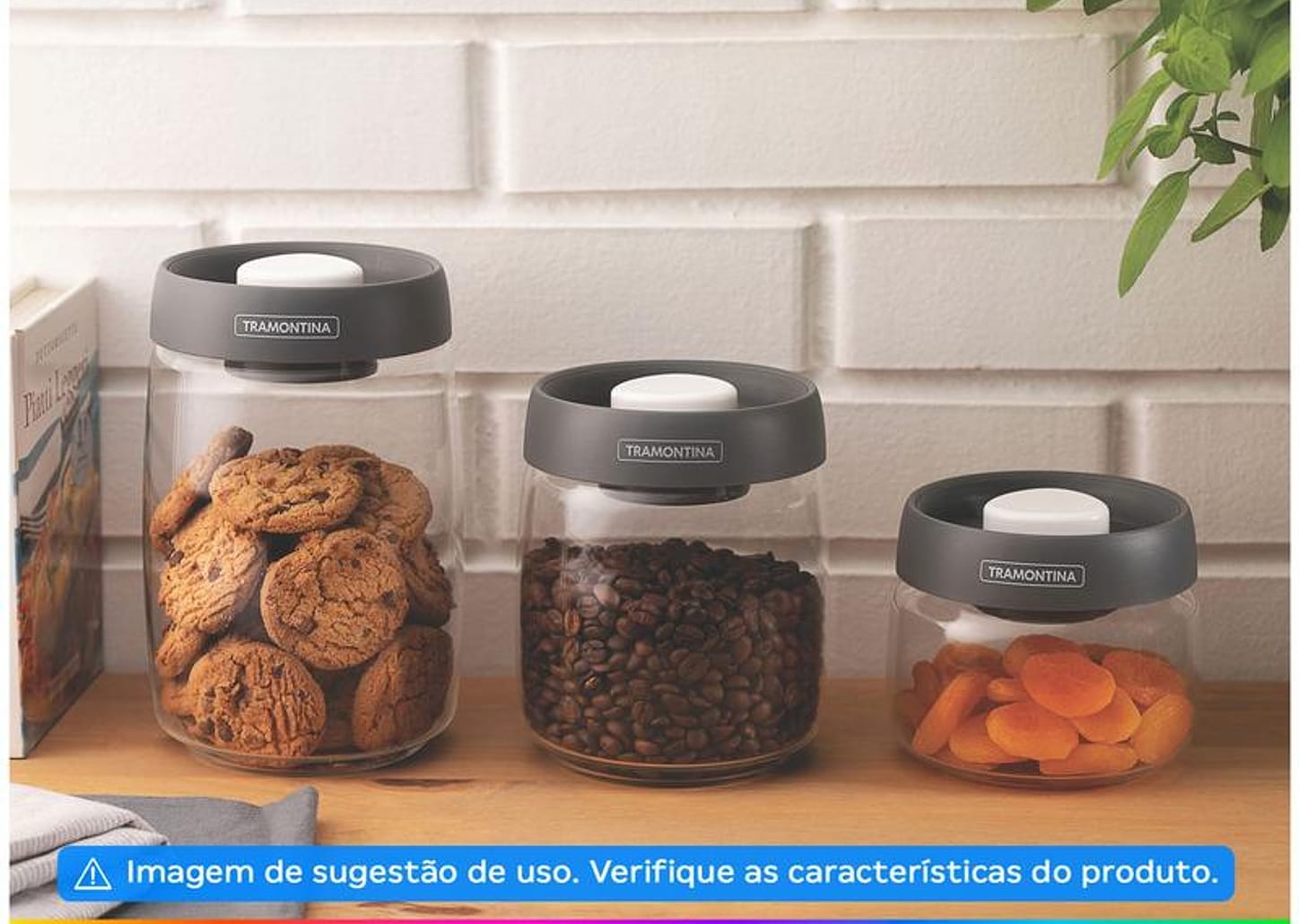 Pote de Vidro Hermético Tramontina com Tampa Redondo 1,2L Purezza