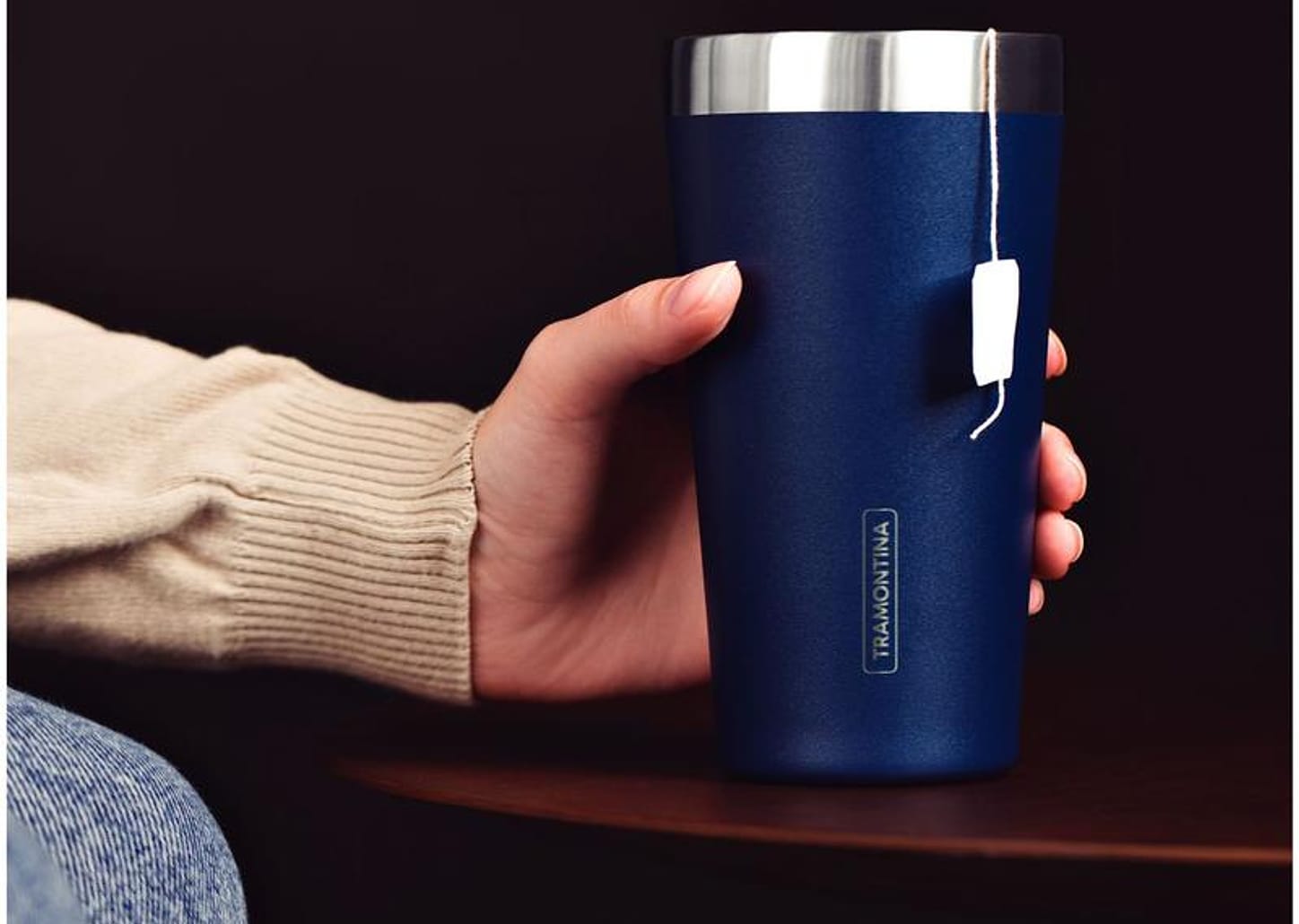 Copo Térmico Parede Dupla Tramontina Exata 61646420 Azul 420ml