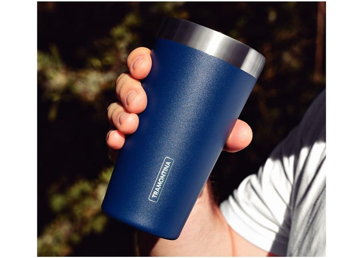 Copo Térmico Parede Dupla Tramontina Exata 61646420 Azul 420ml