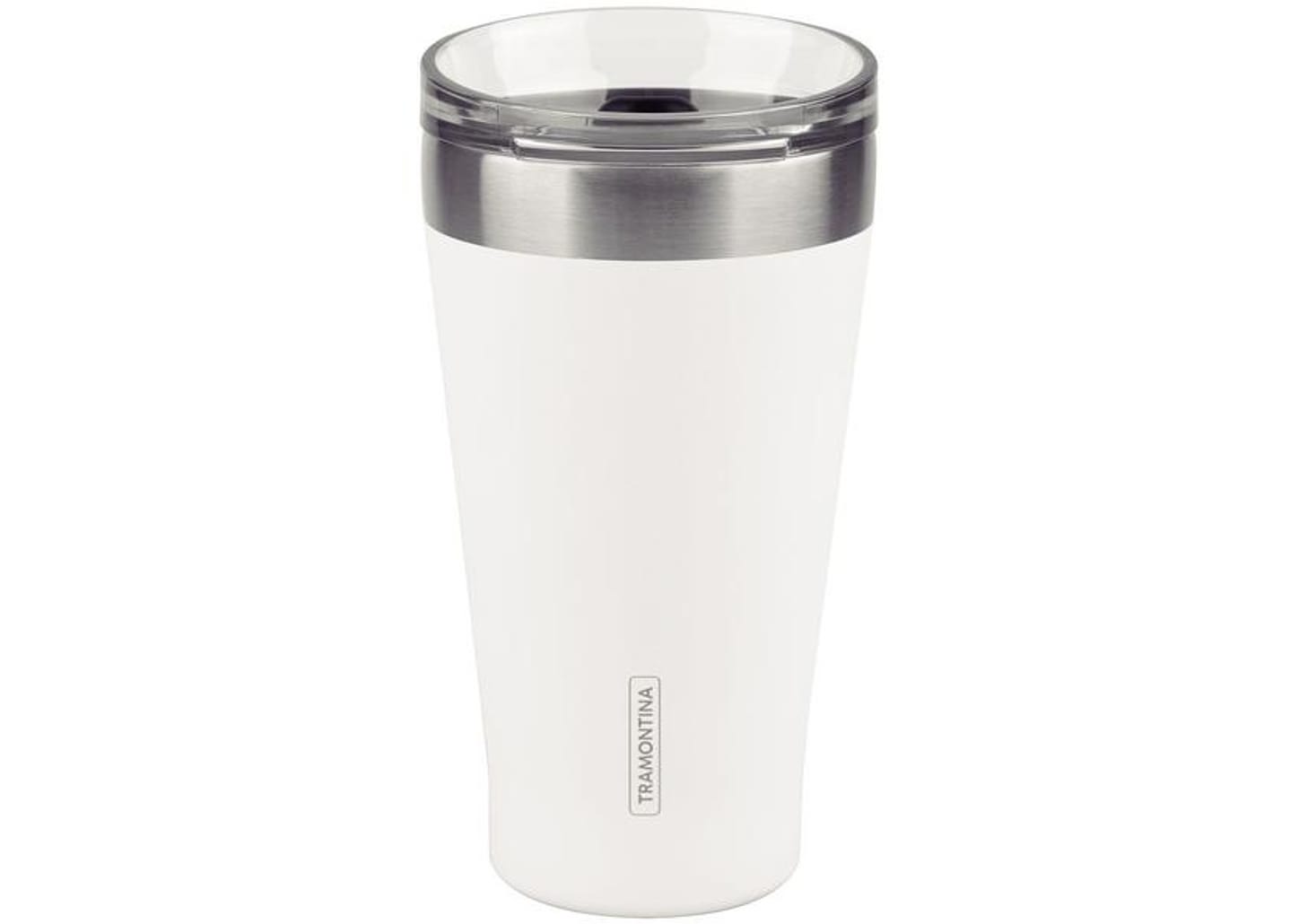 Copo Térmico Parede Dupla com Tampa Tramontina Exata 61646515 Branco 550ml