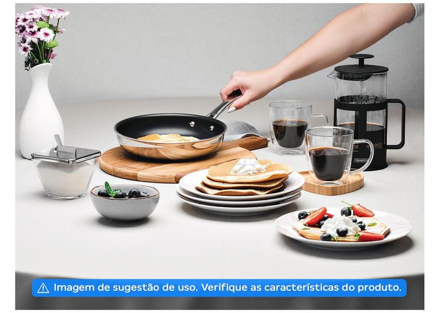 Frigideira Antiaderente Tramontina Inox Fundo Triplo Grano 62155307 30cm