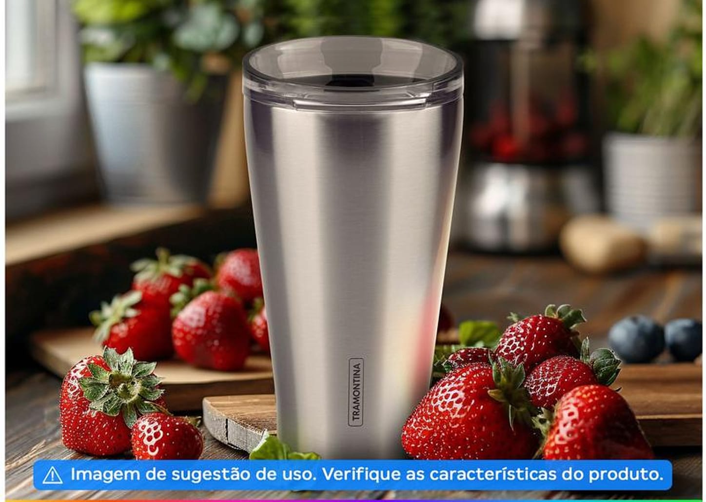 Copo Térmico Parede Dupla com Tampa Tramontina Exata 61646535 550ml