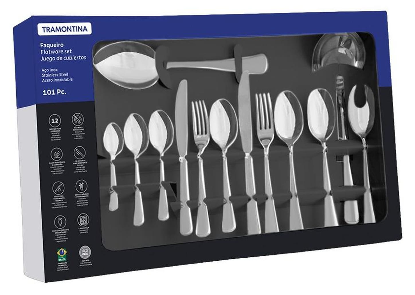 Faqueiro Tramontina Inox 101 Peças Zurique 66986030