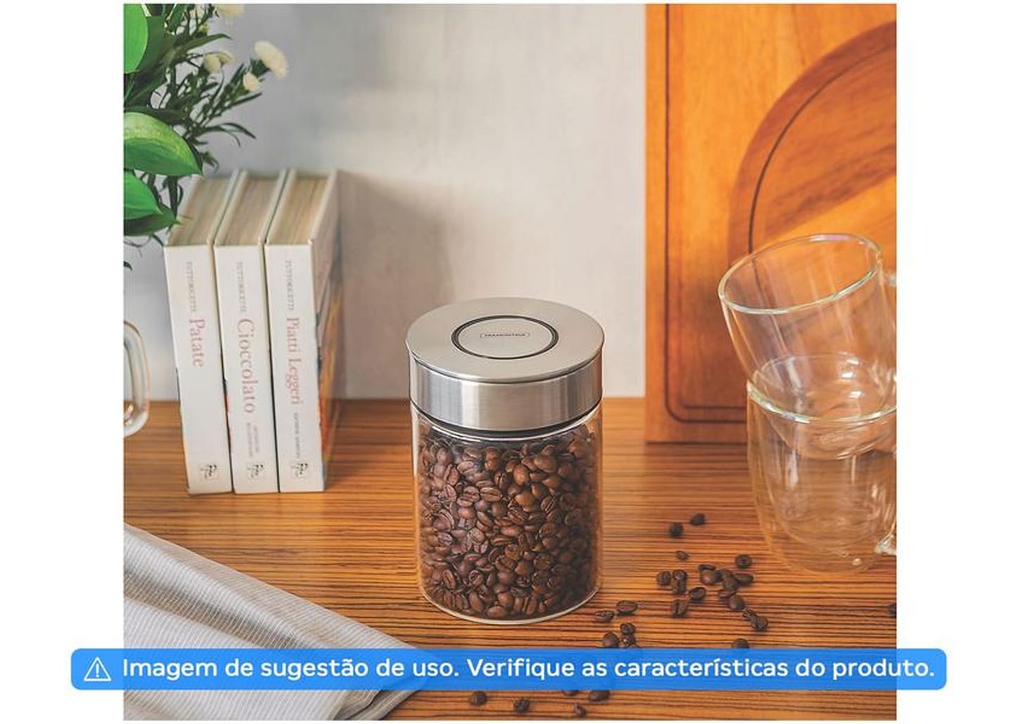 Pote de Vidro Hermético Tramontina com Tampa Redondo 700ml Purezza