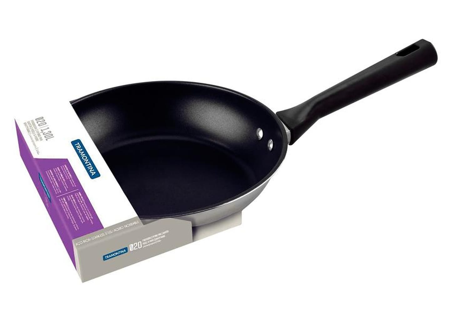 Frigideira Antiaderente Tramontina Inox Fundo Triplo Brava Baquelite 62195 62195207