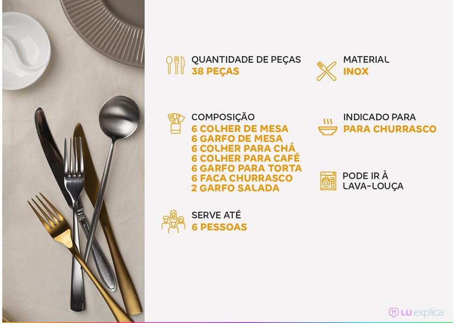 Faqueiro Tramontina Inox 38 Peças Laguna 66906510