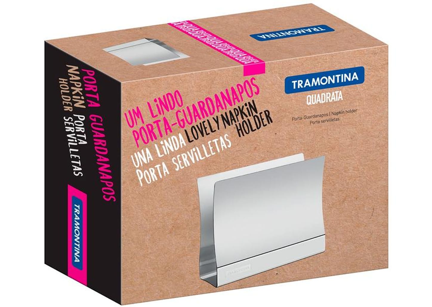 Porta-guardanapo Inox Tramontina Quadrata