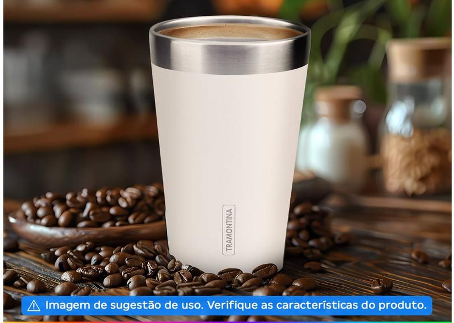 Copo Térmico Parede Dupla Tramontina Exata 61646410 Branco 420ml