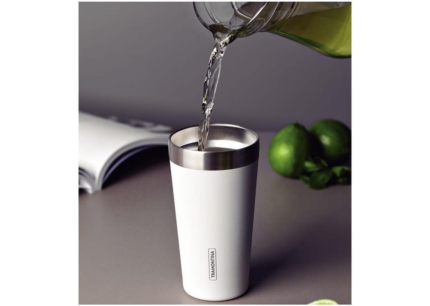 Copo Térmico Parede Dupla Tramontina Exata 61646410 Branco 420ml