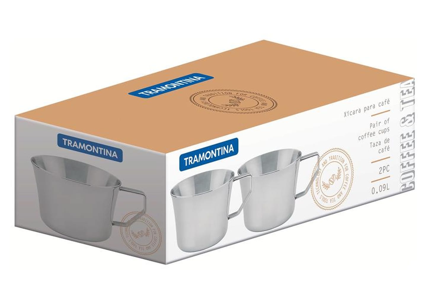Jogo de Xícaras de Chá e Café 90ml Tramontina 64760460 2 Peças